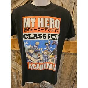 My Hero Academy A-1 graphic anime shirt medium unisex short sleeve ^